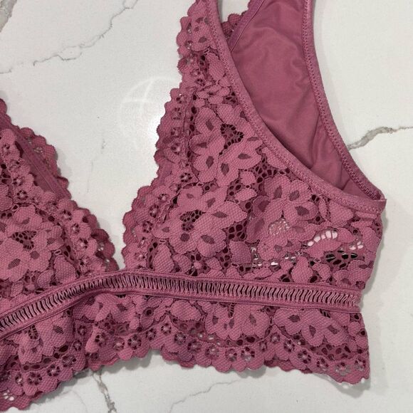 Victoria’s Secret Body by Victoria Women’s Pink Lace Bralette Bra Medium Lounge - Picture 9 of 15